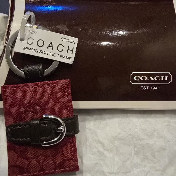 Coach Burgundy and Black Keychain - Picture 7 of 7